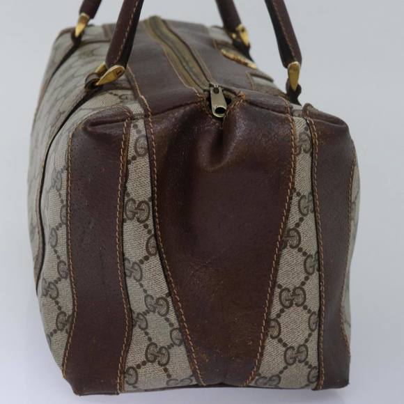 GUCCI GG Supreme Mini Boston Bag PVC Beige Auth ki4575 - Picture 3 of 16